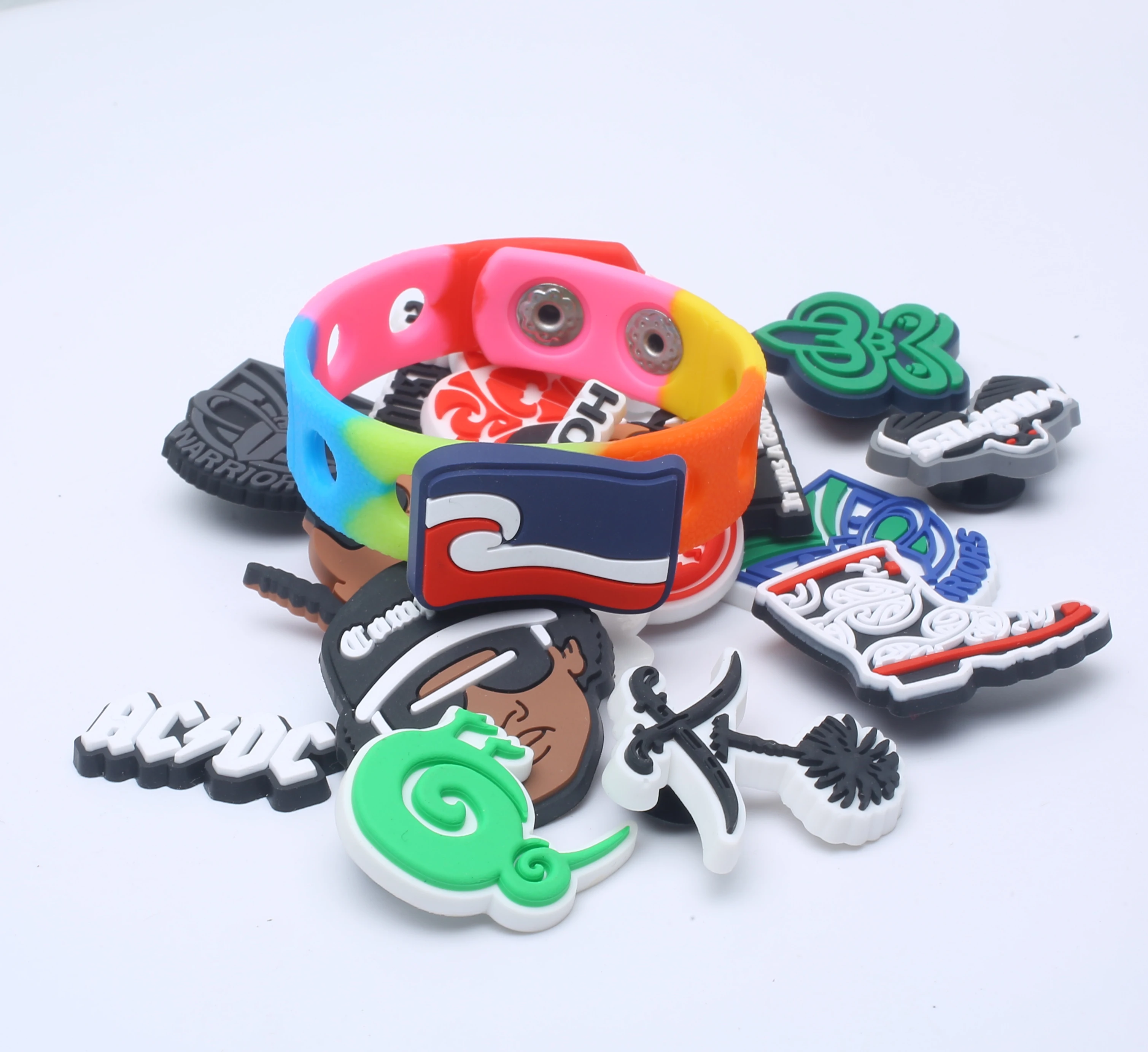 Color: WHITE, Ships From: CHINA - 1pcs New Zealand style Love flag Shoes Decorated pvc shoes charm selling designer custom crocodile charm
