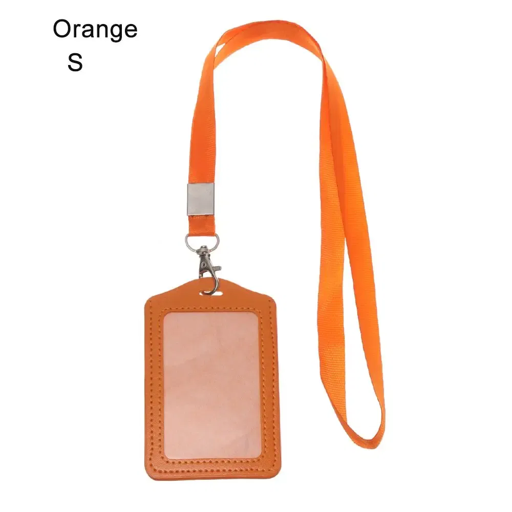 Color: Gold - Unisex Work Card Holders With Lanyard PU Bank Card Name Credit Card Holders Card Bus ID Holders Identity Badge With Neck Strap