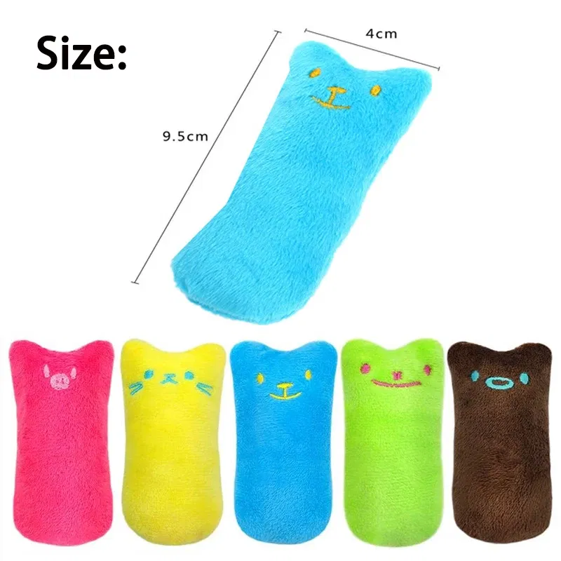Color: green, Ships From: CHINA - 2022 Catnip Toys Funny Interactive Plush Teeth Grinding Cat Toy Kitten Chewing Toy Claws Thumb Bite Cat Mint Pets Accessories