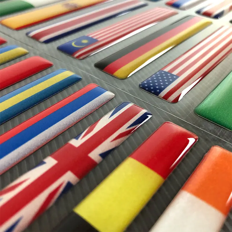 Color: Gold - 3D Reflective National Flag Sticker Motorcycle Accessories Car Decal British Italy USA France Russia Spain Brazil Chile ukraine