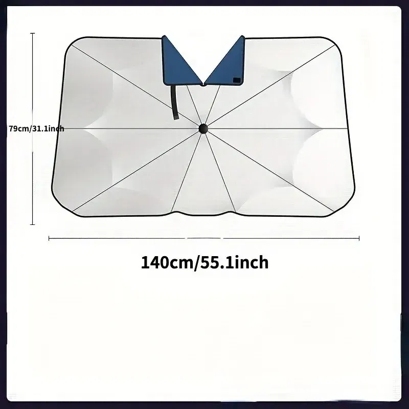 Color: Silver - Hot Selling Summer Car Sunshade Umbrella, in Car Cooling Tool, Front Windshield Sunshade, Car Sunshade
