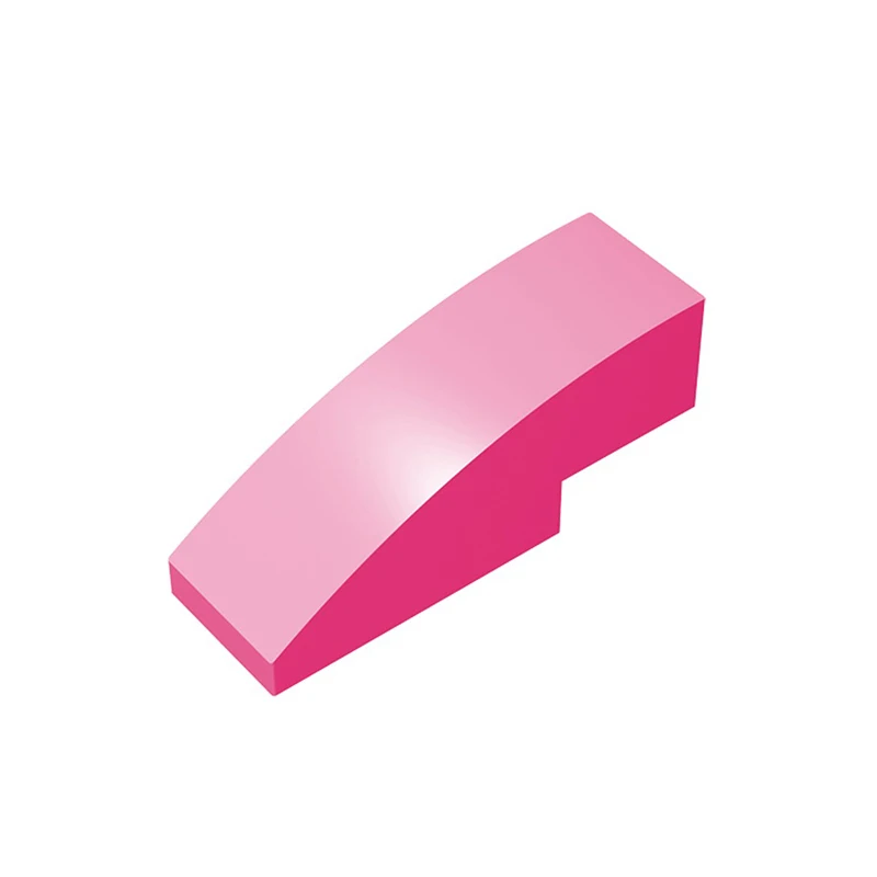 Color: Trans-red - Gobricks 10PCS Assembles 50950 3x1 curved oblique brick Building Blocks Bricks Bulk Model City Classic Toy Boys Girls Kids Gift