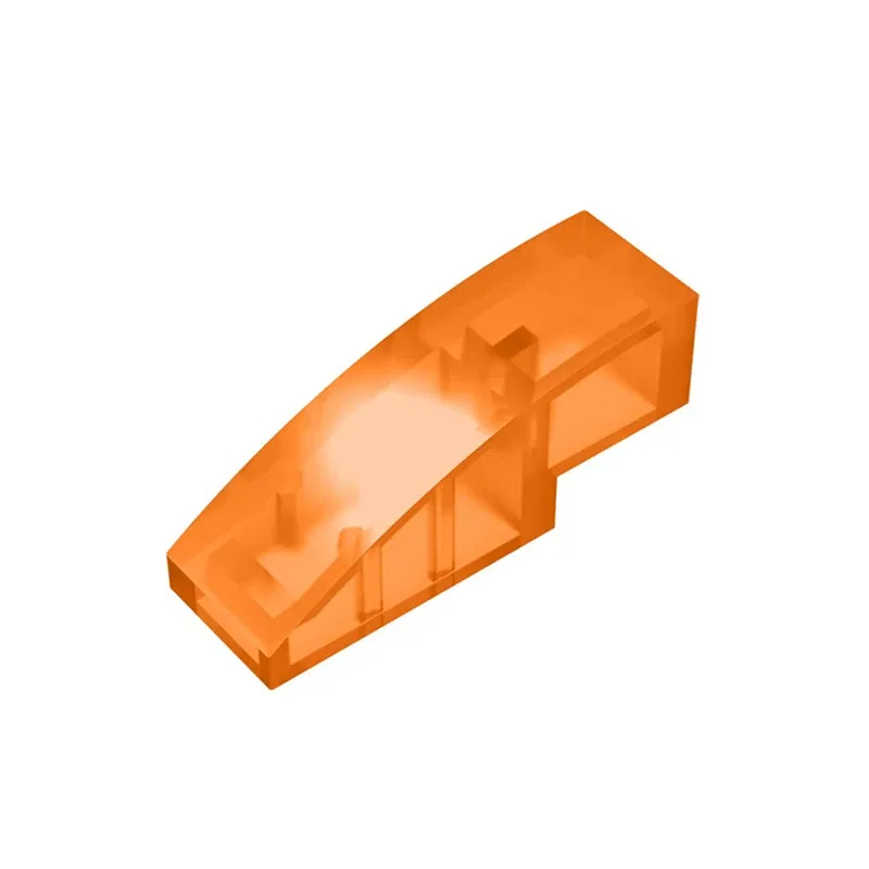 Color: Trans-red - Gobricks 10PCS Assembles 50950 3x1 curved oblique brick Building Blocks Bricks Bulk Model City Classic Toy Boys Girls Kids Gift