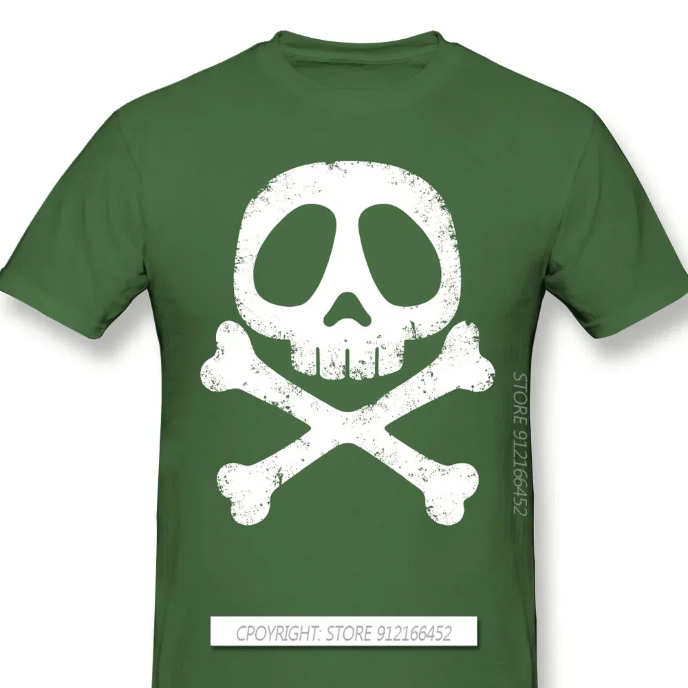 Color: army green, Size: XS?€old?‰ - Cool Black TShirt Space Pirate Captain Harlock Arcadia Kei Yuki Anime Homme T-Shirts Tee Pure Cotton Oversize Short Sleeve