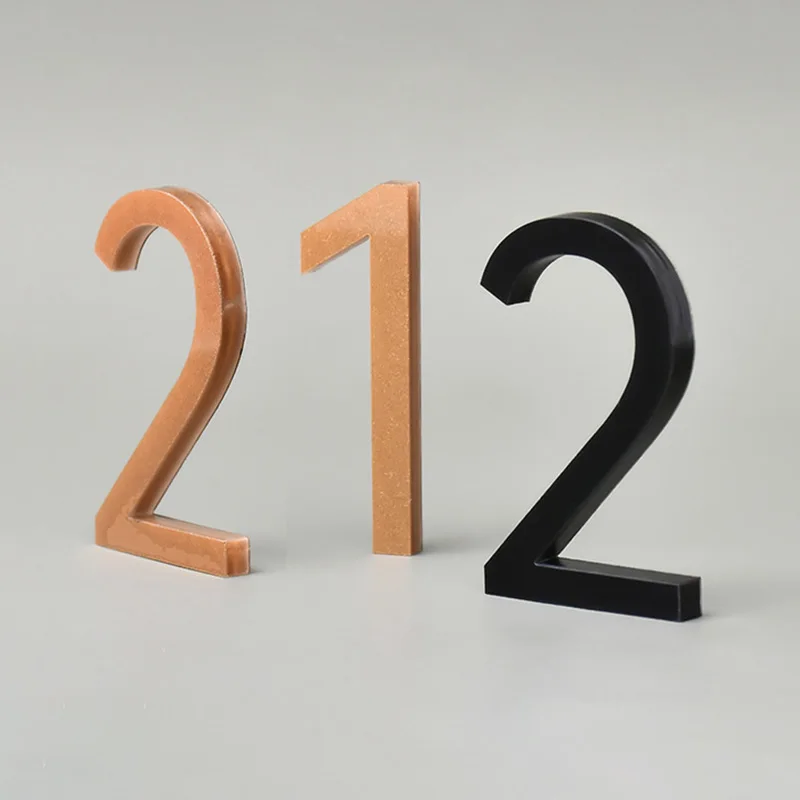 Color: Golden, Size: 40x30cm - Self Adhesive Address Plaque Mailbox Sign House Address Acrylic Door 3d Number Sticker Plate Number