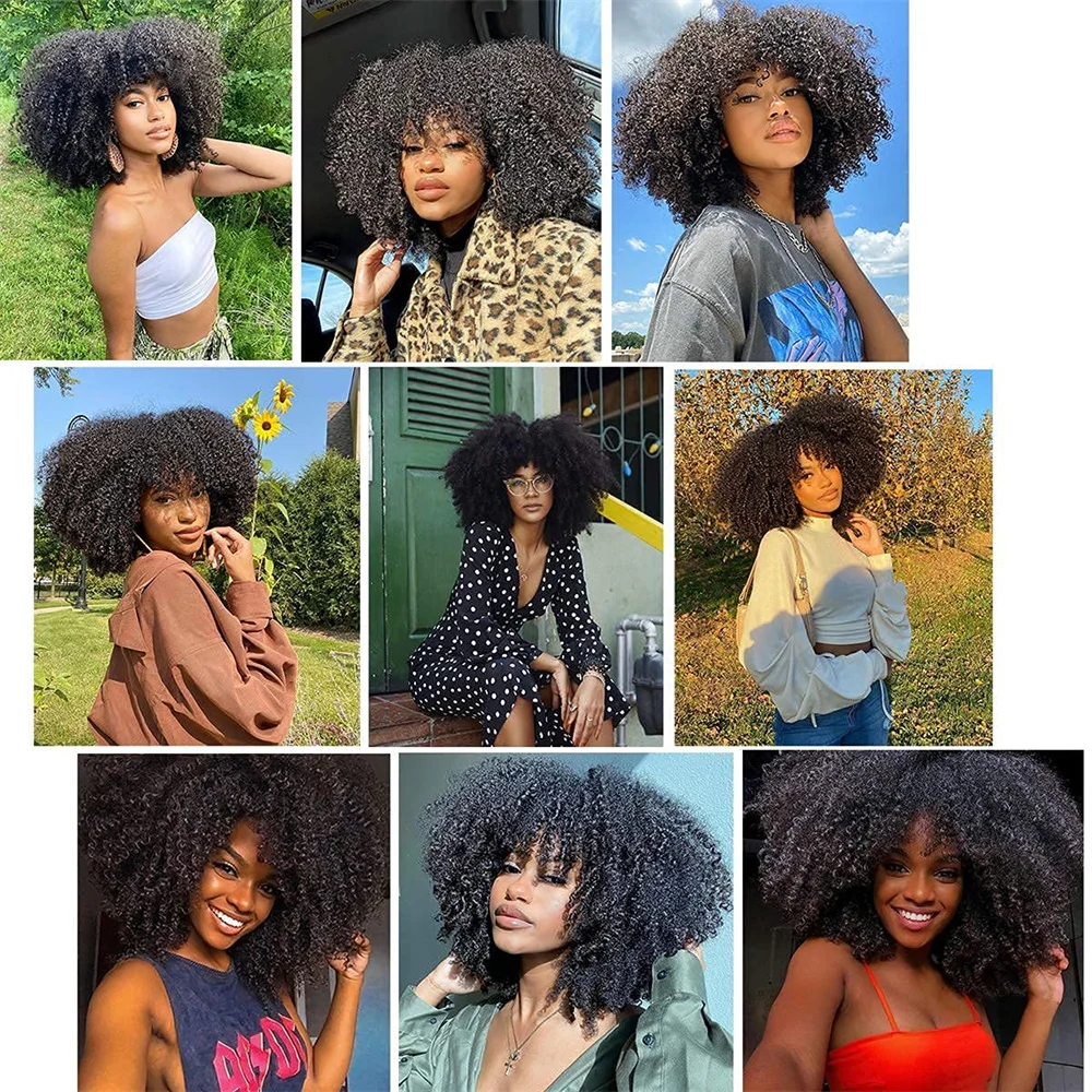 Color: Natural Color, Stretched Length: 20 20 20 - Brazilian Afro Kinky Curly Human Hair Bundles 4b 4c Afro kinky Bulk Human Hair Weave Bundle Deal Hair Extensions Wholesale