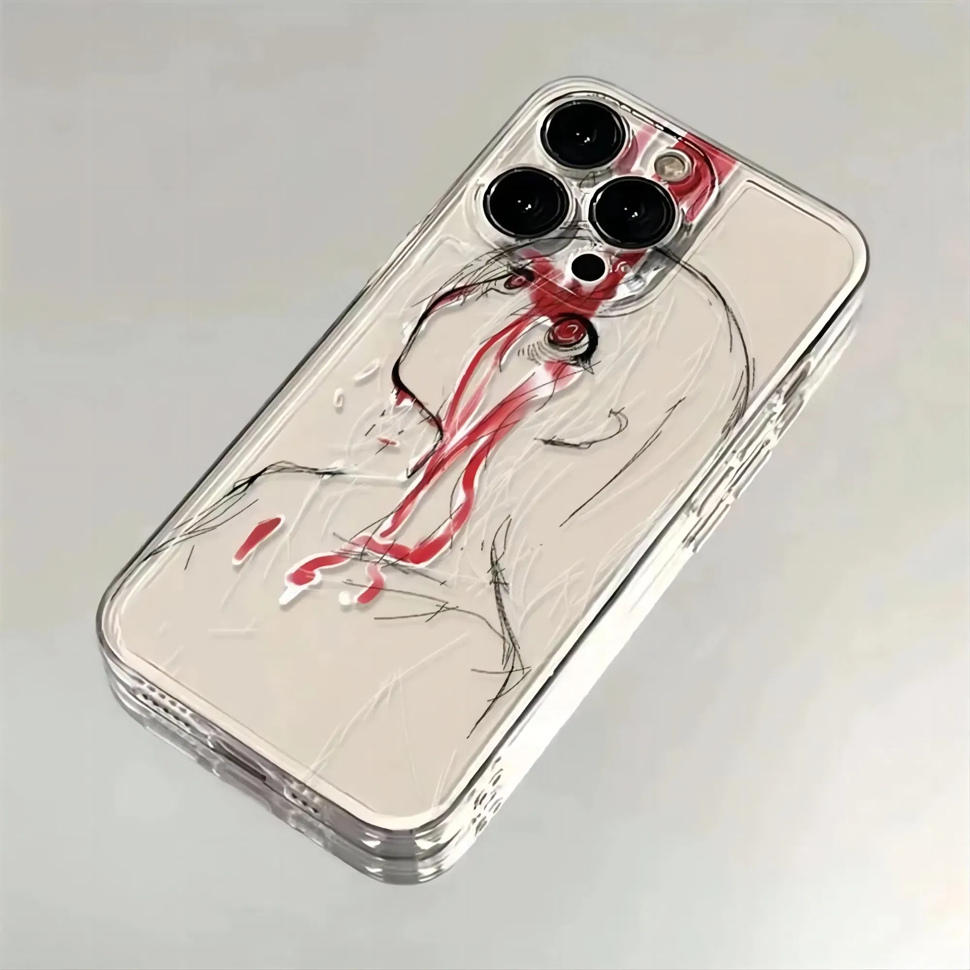 Color: Beige, Material: EVA - luxury bloodsacrifice Black Angel Death demon Phone Case For iPhone 15 14 13 12 11 Mini Pro Max XR XSMax 7 8 Plus SE Clear Cover