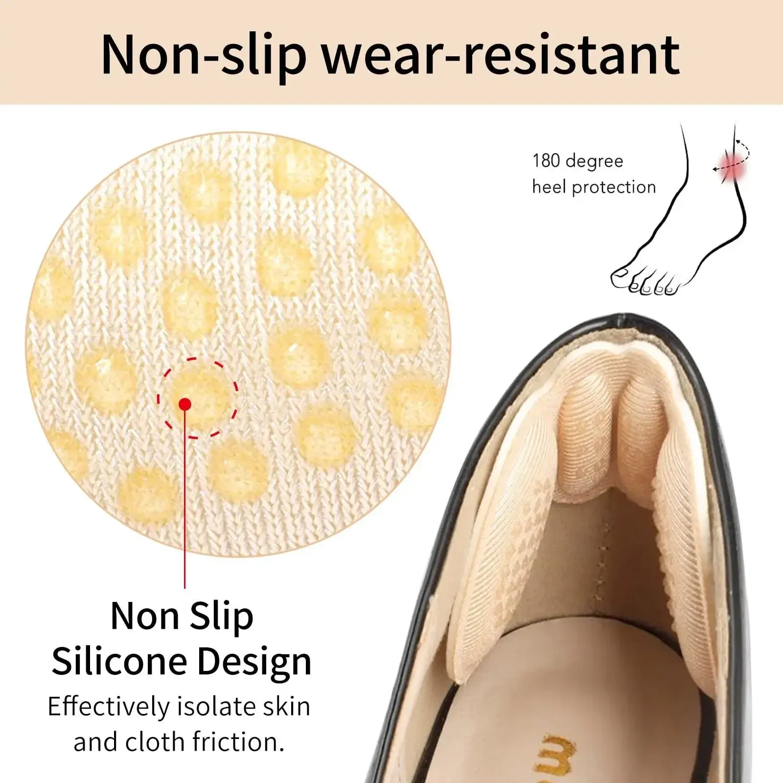 Color: Red, Ships From: CHINA - 2/4/6PCS Women Insoles Shoes High Heel Pad Adjust Size Adhesive Heels Pads Liner Grips Protector Sticker Pain Relief Foot Care