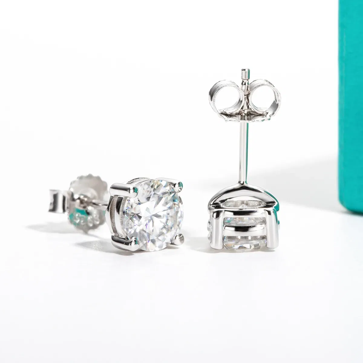 Gem Color: Green, Ships From: CHINA - AnuJewel 10k Gold 4/3/2/1.6/1/0.6ct Moissanite Stud Earrings For Women Real 10K Gold Post Anti-allergy Men Earrings Jewelry