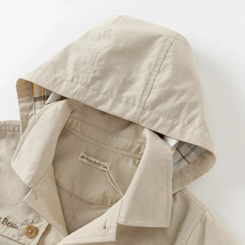 Color: Brown, Kid Size: 6T - Dave Bella Children's Coat Kids Jacket Autumn Fashion Casual Baby's Trench Boys Windbreaker Cute Party Outdoor DB3242020