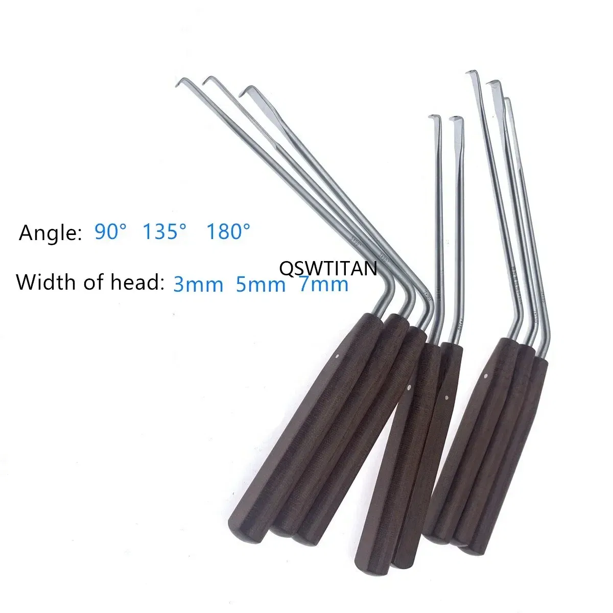 Color: black - Nerve Root Hook Retractor with wooden handle brain Bone Retractor Stainless Steel nerve pull hook