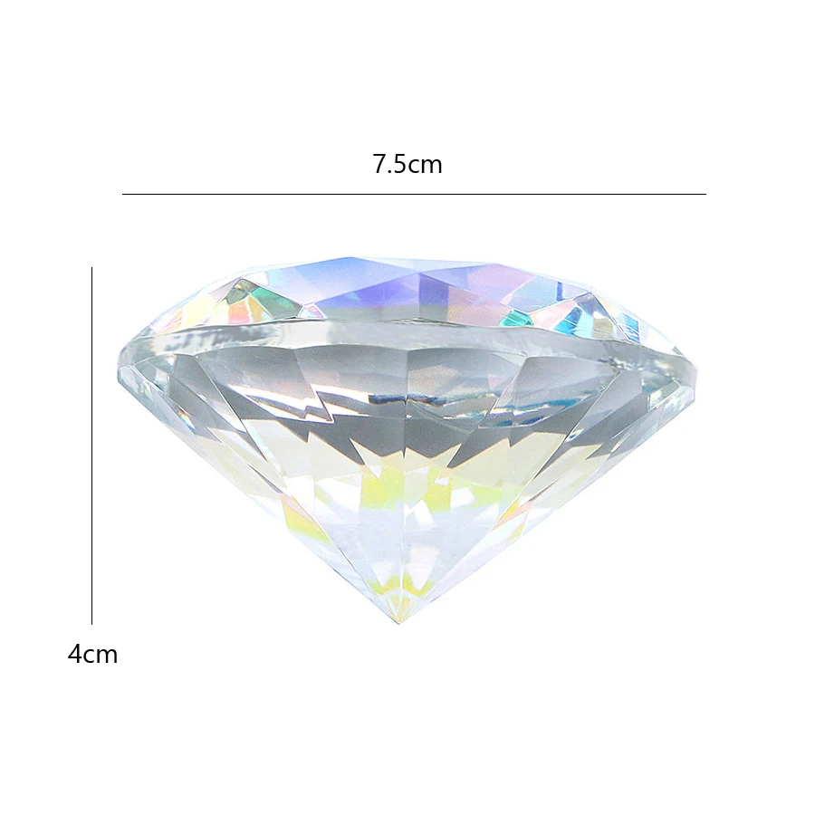 Color: light green - Nail Art Display 80mm Transparent Holographic Glass Crystal Diamond Hand Model Shoot Ornament Jewelry Salon Manicure Tool