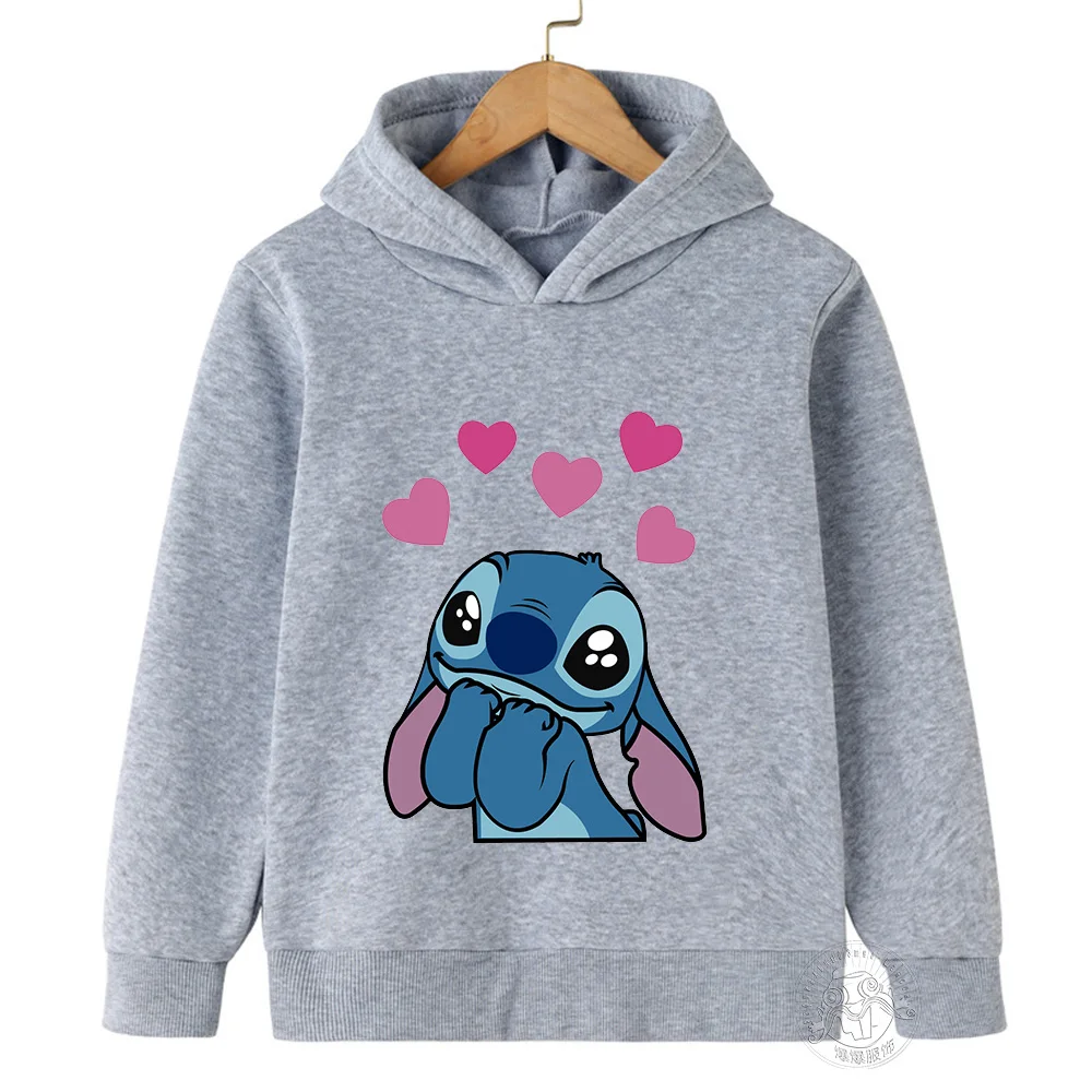 Color: Blue, Kid Size: 4 - Autumn and winter cute cartoon hoodie trend fashion children boys and girls eye-catching wear multi-size optional new products
