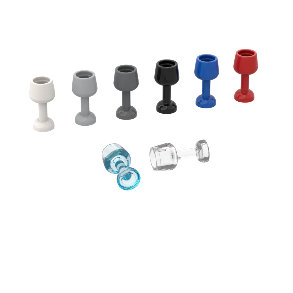 Color: WHITE - 10Pcs MOC Parts 33061 Utensil Equipment Goblet Large Compatible Bricks DIY Assmble Building Blocks Particle Kid Brain Toy Gift