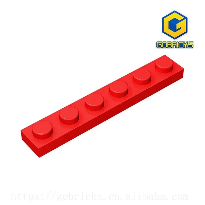 Color: PURPLE - Gobricks GDS-505 Plate 1 x 6 compatible with lego 3666 pieces of children's DIY building block Particles Plate DIY