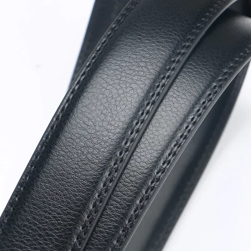 Color: black, Belt Length: 140cm - Men No Buckle 3.5cm Wide 130 140 150 160 170 cm Large Plus Size Belt Straps No Buckle for Automatic Buckle Genuine Leather Belts