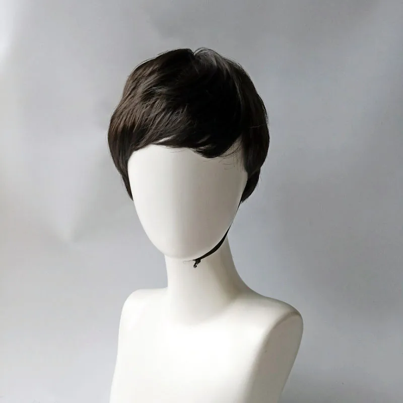 Color: Blonde - New wig female grandma grey fashion short curly hair synthetic high temperature silk woven head cover