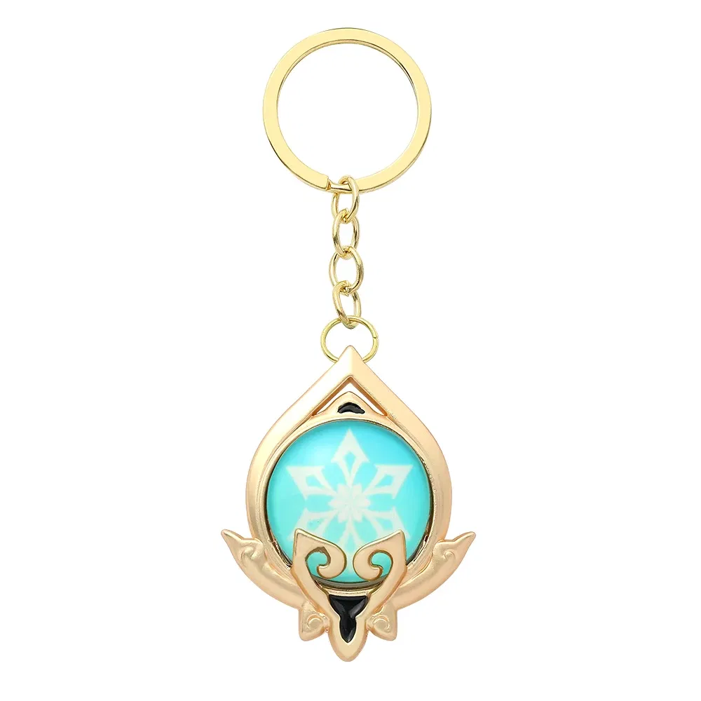 Color: Yellow - Genshin Impact Keychain Anime Game Genshi Impact Vision Element God's Eye for Men Key Chain Kids Accessories Key Ring