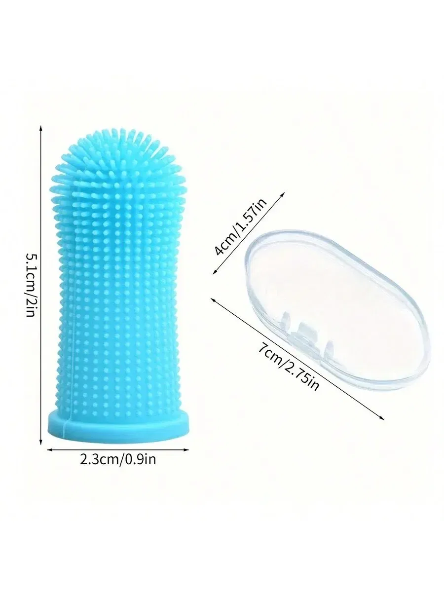 Color: WHITE - Pet Finger Toothbrush Cleaning Products for Cats and DogsOral Cleaning ToothbrushesSilicone Bristles