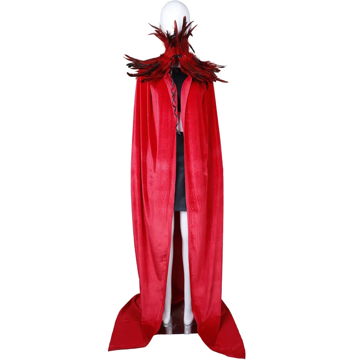 Color: Lake Blue - Feather Shawl With  Elegant Gothic Style Cloak With Soft Feathers Perfect For Halloween Or Cosplay