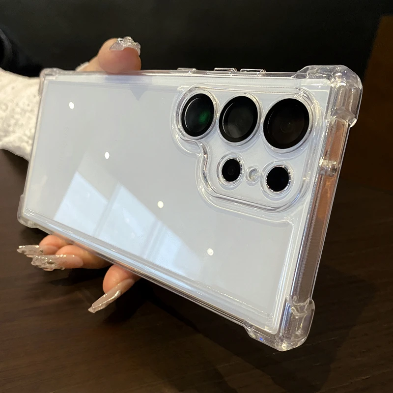 Color: Clear, Material: Neoprene - Luxury Shockproof Clear Acrylic Case For Samsung Galaxy S24 S23 FE S22 Plus S24 Ultra A34 A54 A15 A25 A35 A55 A53 5G Hard Cover