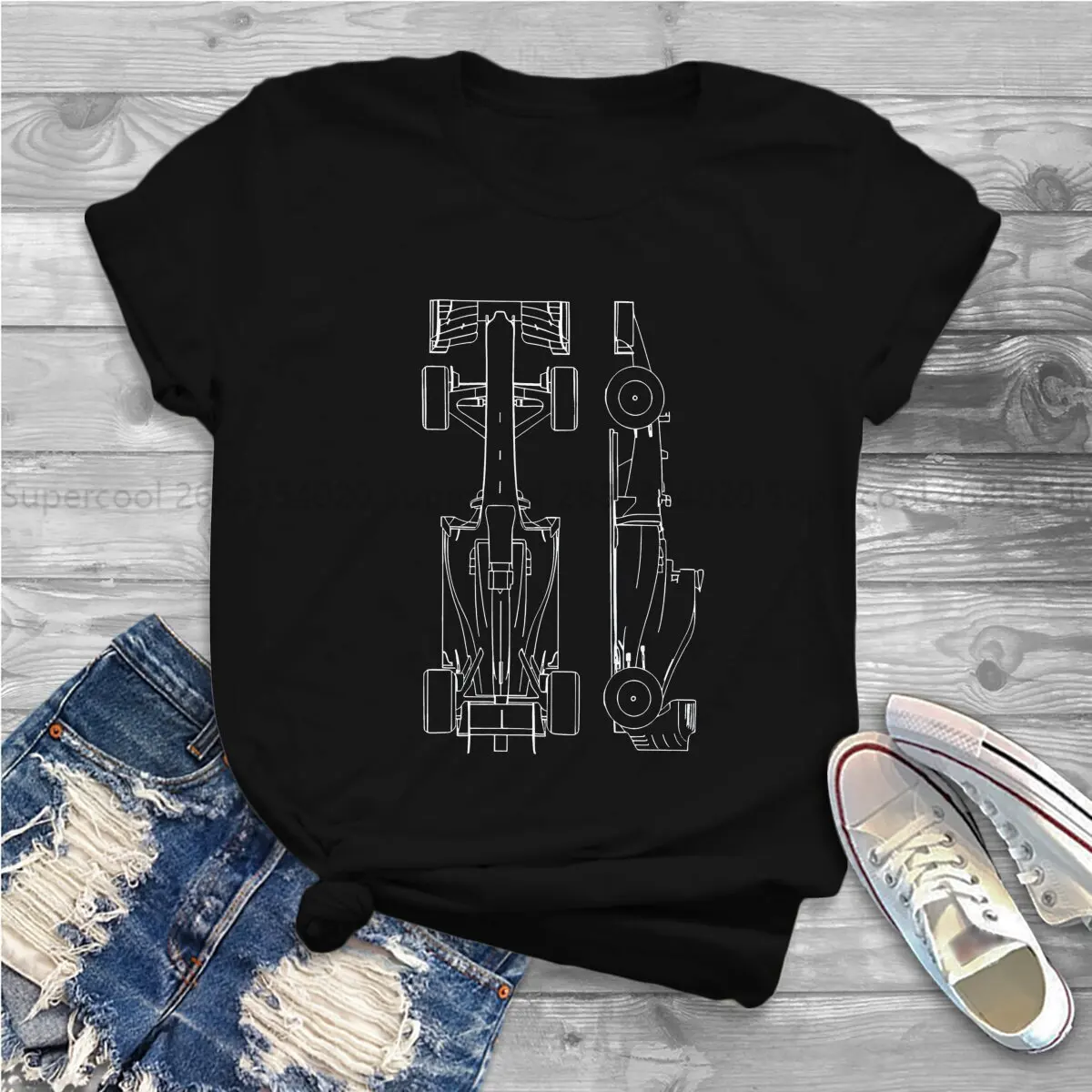 Color: WHITE, Size: XL - Race Car Hipster Polyester TShirts F1 Formulate 1 Racing Momen Graphic Streetwear T Shirt O Neck