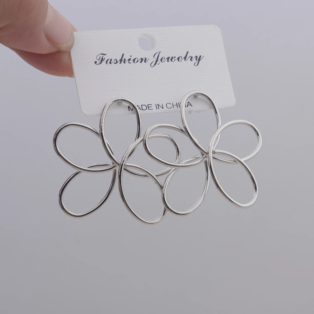 Metal Color: Bronze - Hollow Big Five-petaled Flower Metal Line Drop Earrings for Women Art Brincos Hyperbole Fashion Party Jewelry