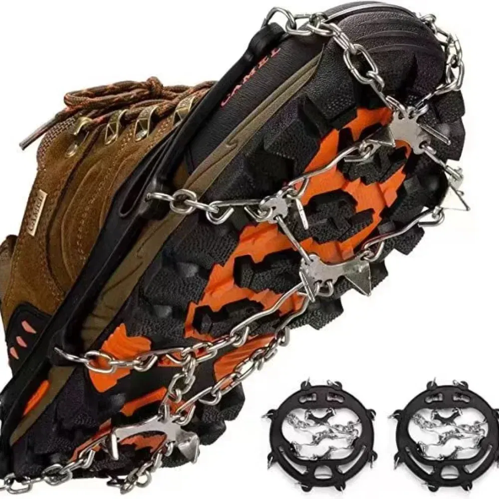 Shoe Size: 12.5, Ships From: CHINA - Outdoor Winter Hiking Climbing Snow Spikes Crampons Cleats Chain Claws Grips Boots Cover Ice Gripper Spike for Shoes Anti