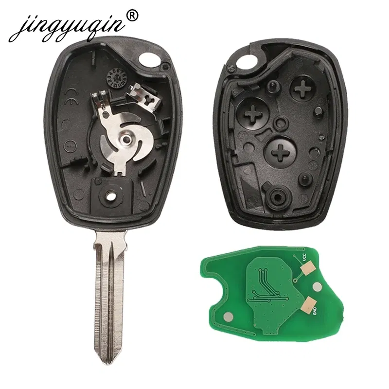 Color: Silver, Number of Buttons: 4 Buttons - jingyuqin 2BTN Remote Key For Renault Duster Modus Clio 3 Twingo DACIA Logan Sandero Kangoo 433MHz PCF7946 PCF7947 pcf7952E Chip