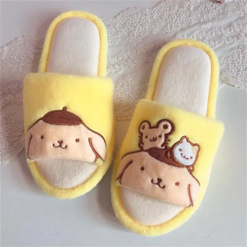 Color: dark green, Shoe Size: 39 - Kawaii Peep Toe Slippers Girl Cute Indoor Shoes Open Toes Home Slippers Casual Lolita Flat Non-slip Purple Pink Japanese Style