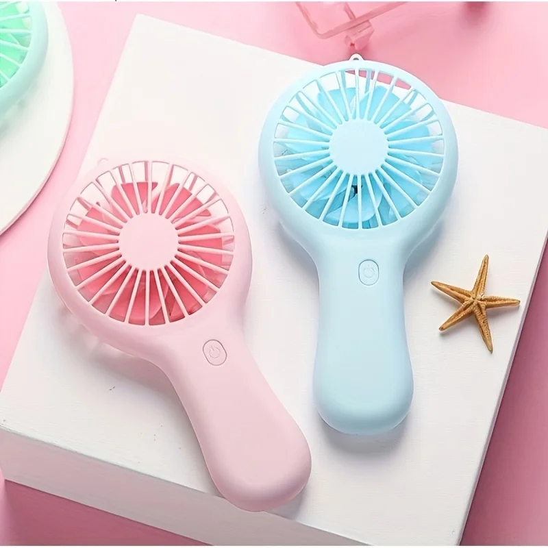 Color: Blue - 800mAh Mini Portable Pocket Handheld Fan USB Charging Rechargeable Cool Air Travel Cooler Cooling Mini Fans