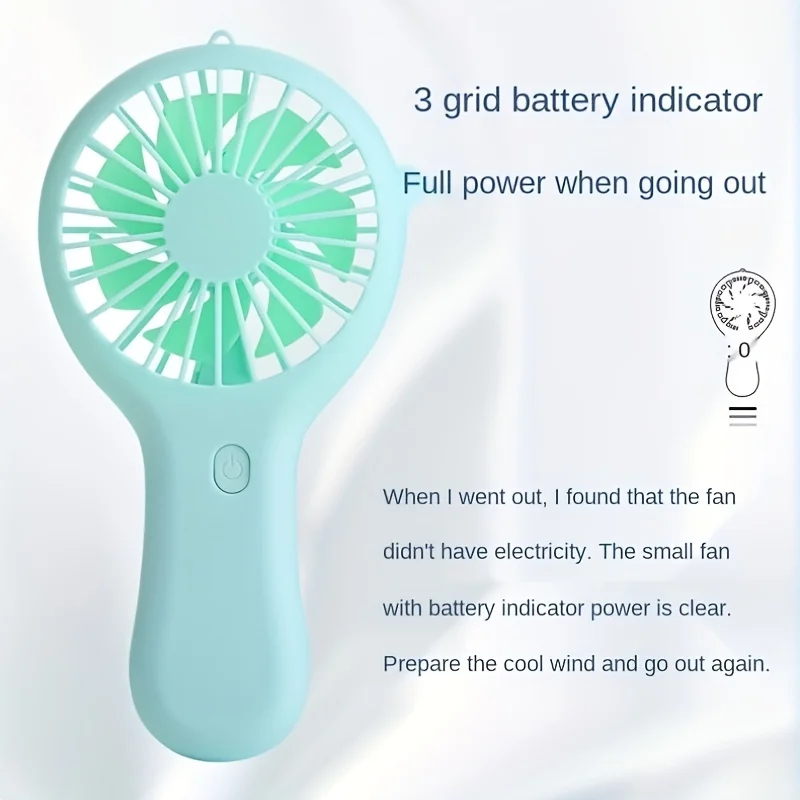 Color: Blue - 800mAh Mini Portable Pocket Handheld Fan USB Charging Rechargeable Cool Air Travel Cooler Cooling Mini Fans