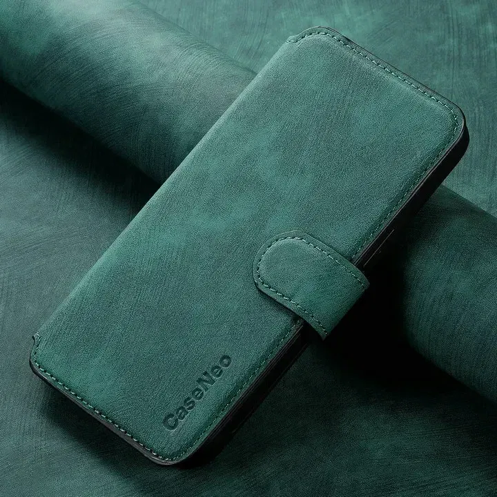 Color: green, Material: PU - For Poco F8 Ultra F7 X7 X6 M6 M7 Pro 5G Luxury Case RFID Leather 2IN1 Detachable Book Funda Xiaomi Poco F6 X5 X 6 F 8 Flip Cover
