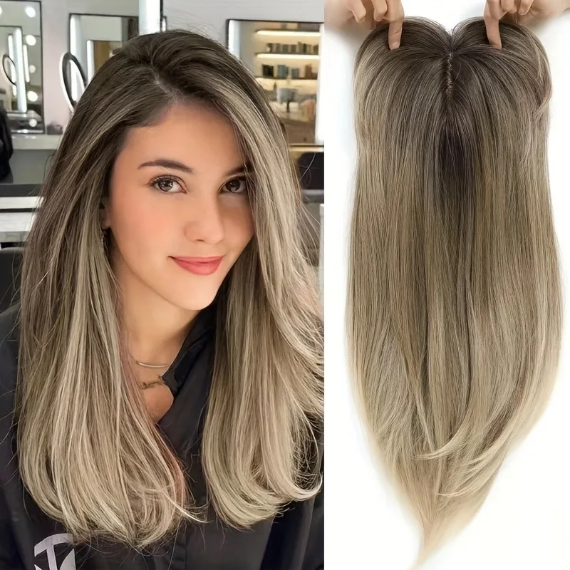 Color: #22, Stretched Length: 22inches - [22 Inch Straight Wig Block] Elegant 22 Inch Women's Straight Synthetic Wig Block, High Temperature Fiber, Light Brown to Black