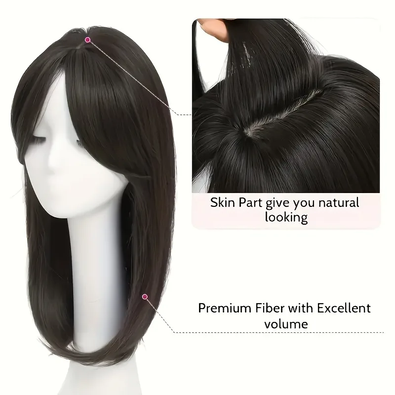 Color: #22, Stretched Length: 22inches - [22 Inch Straight Wig Block] Elegant 22 Inch Women's Straight Synthetic Wig Block, High Temperature Fiber, Light Brown to Black