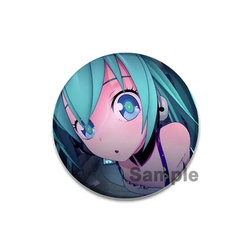 Color: Red, Size: M - 58/44/32mm Miku Anime Round Pins Cartoon Badges Cosplay Handmade Tinplate Brooch on Backpack Clothes Chest Ornament Gifts