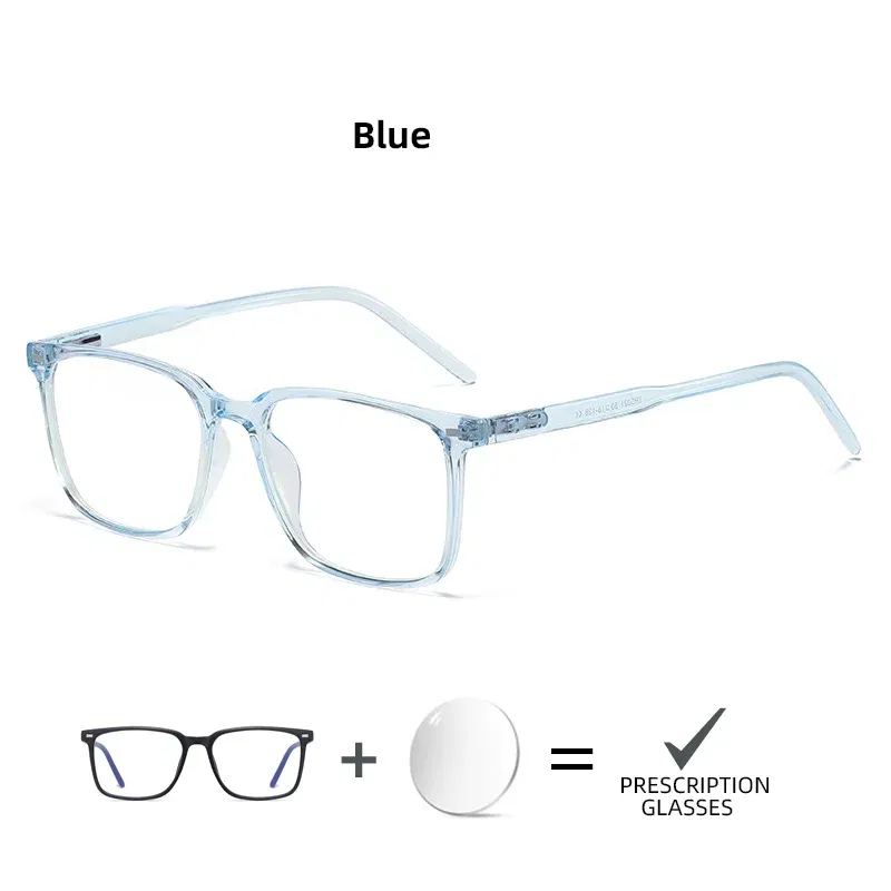 Frame Color: GRAY, Prescription Type: Single Version, Lens Index: 1.74, Lens Function: Anti Blue Ray - VIVIBEE Customized Prescription Glasses Men TR90 Matte Black Square Myopia Eyewear Optical Classic Astigmatism Eyeglasses