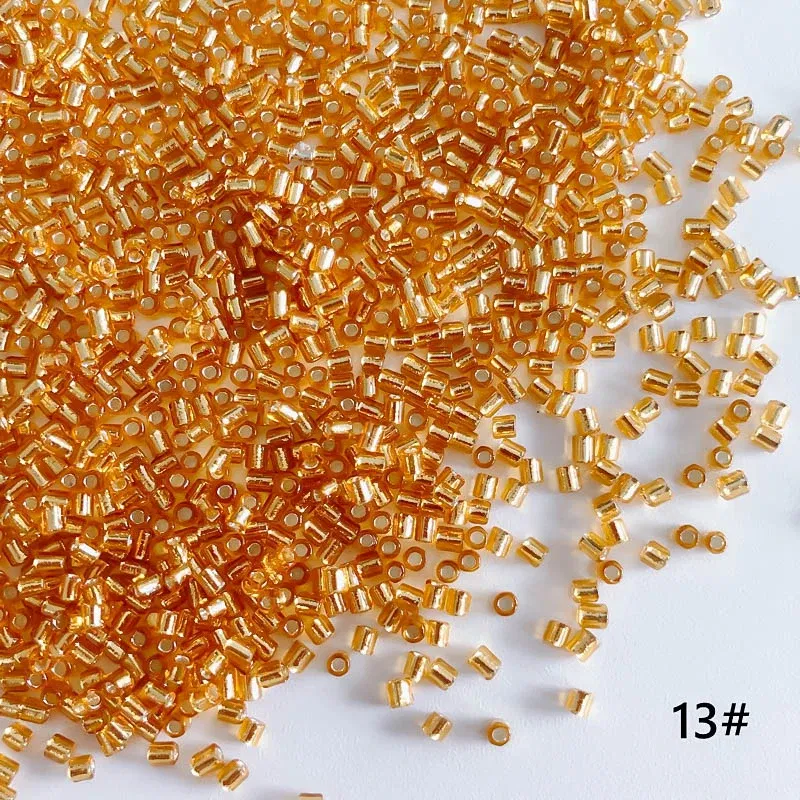 Color: Orange, Item Diameter: 2mm - 2mm Glass Seed Loose Beads Silver Color Inner Long Tube Charms DIY Craft Bracelet Jewelry Making Supplies Necklace Accessories