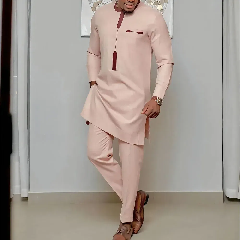 Color: Clear, Size: XL - 2025 new traditional men's suit luxury gentleman's shirt suit casual travel banquet men's two-piece set fashionable men's suit