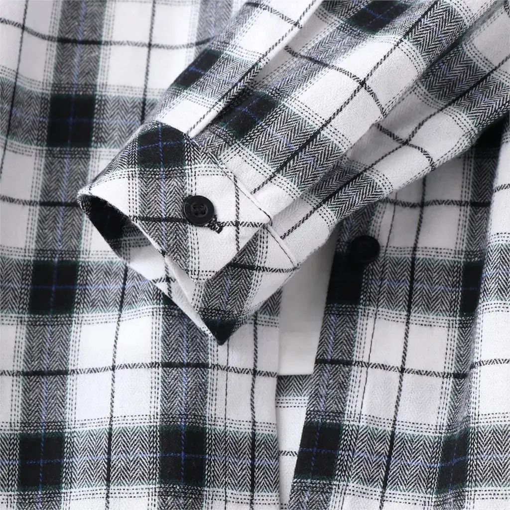Color: PURPLE, Size: S - Fresh Flannel Plaid Shirt Women 2024 New Female Blouses and Tops Cotton Loose Long Sleeve Casual Shirts Fine Women's Clothes