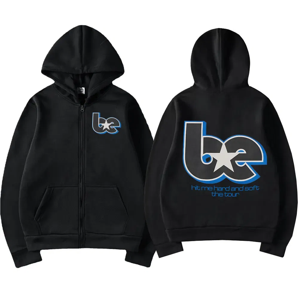 Color: ROYAL BLUE, Size: XL - Hit Me Hard and Soft 2025 Tour Zipper Hoodies Men Women Harajuku Pullovers Fashion Hip Hop Zip Up Sweatshirts Jackets Fans Gift