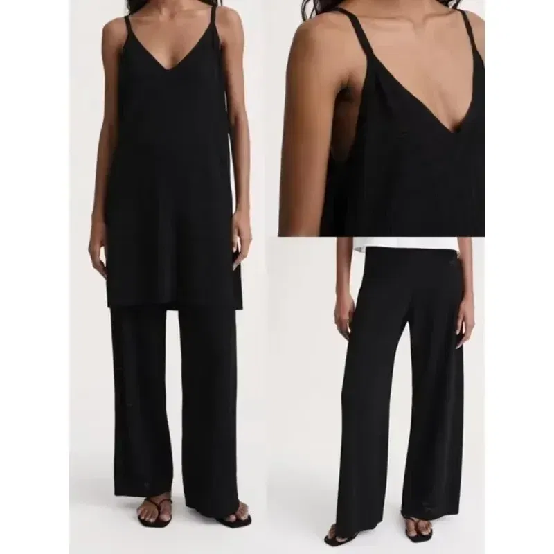 Color: SKY BLUE, Size: XS - LUXURY-Casual Commuter Pants for Women, High Waist, Straight Tube Pants, Spring and Summer, 2025 Hollow Camisole Skirt