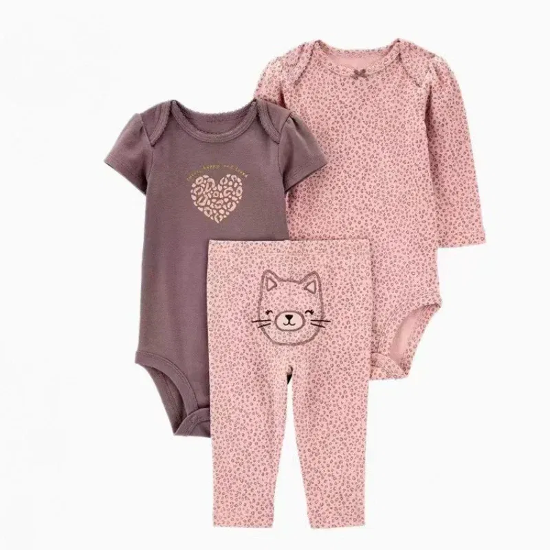 Color: ROYAL BLUE, Ships From: CHINA, Kid Size: 6M - 3PCS Baby Clothing Set Autumn Newborn Baby Girl Pure Cotton Clothes Set Soft Cute Animal Kids Bodysuits+Pants+Romper Bebe 6-24M