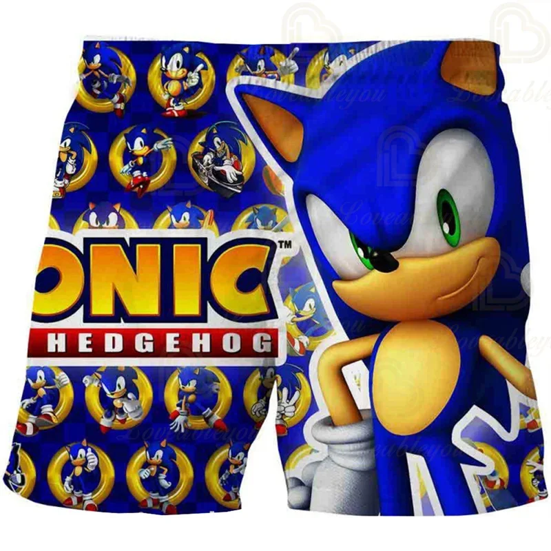 Color: PURPLE, Kid Size: 3T - New Anime Kids Sonic Shorts Fashion Boys Girls Clothes Harajuku Cute Baby Cartoon Casual Summer Boy Boy Beach Pants