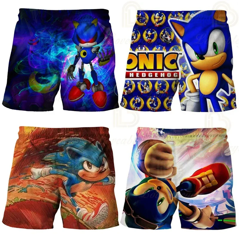 Color: PURPLE, Kid Size: 3T - New Anime Kids Sonic Shorts Fashion Boys Girls Clothes Harajuku Cute Baby Cartoon Casual Summer Boy Boy Beach Pants