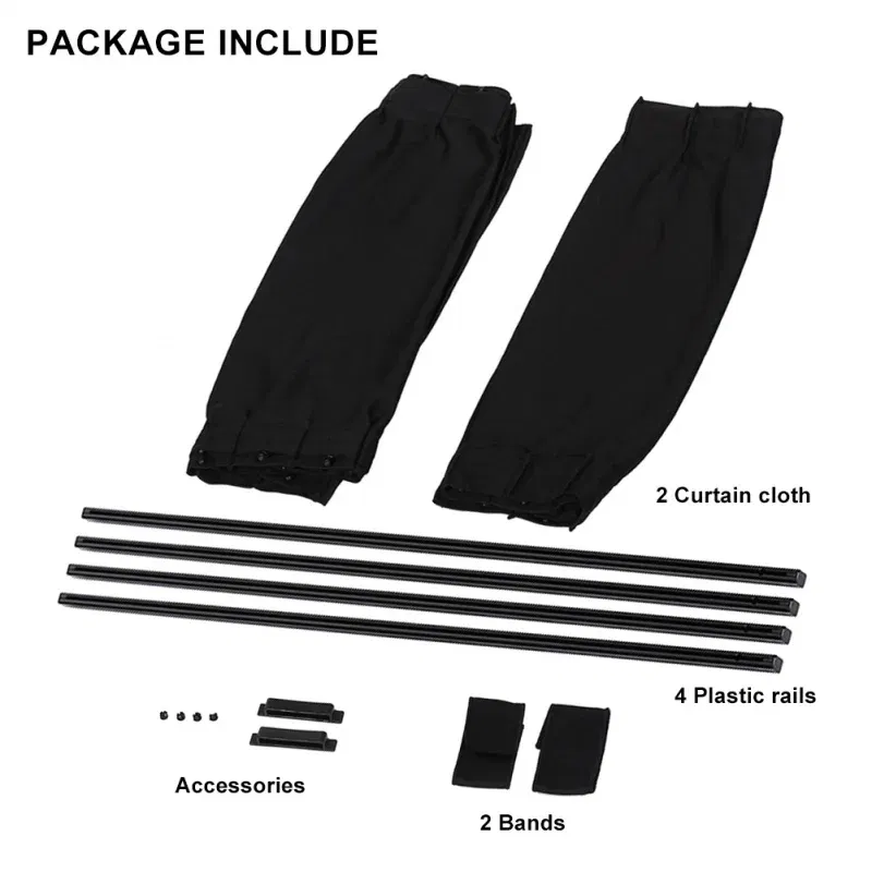 Color: MULTI - 2pcs 50cm Car Sun Shade Side Window Curtain Auto Foldable Uv Protection Accessories Black Pure Cloth Auto Accessories