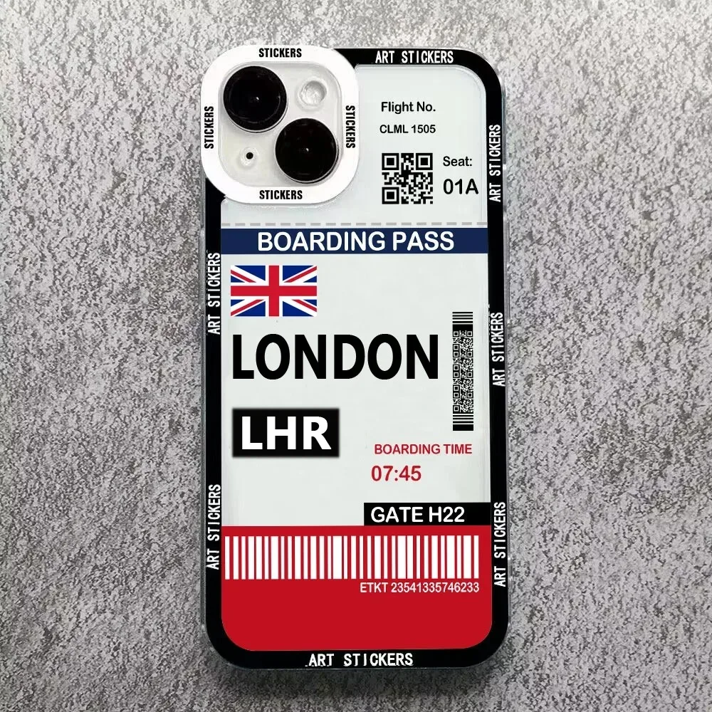 Color: Gold, Material: Plastic - World City Travel Ticket Label Phone Case For Samsung Galaxy S10 S20 S21 S22 S23 S24 FE Plus Ultra Note 20 New York Paris