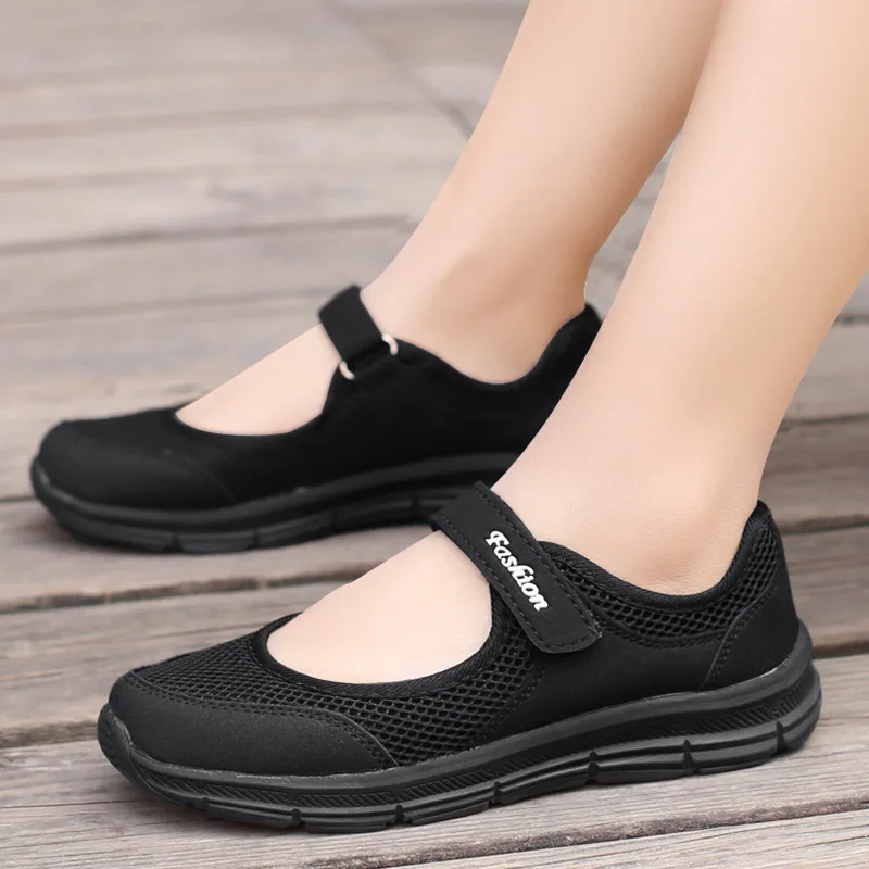 Shoe Size: 38, Color: Dark Grey - Women Shoes Breathable Vulcanized Shoes White ZapaWomen Sneakers Fashion Breathable Mesh Casual Walking Shoes Women Work Shoes