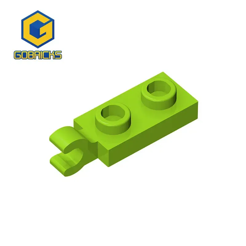 Color: green - Gobricks 10PCS Bricks PLATE 2X1 W/HOLDER VERTICAL Compatible with 63868 children's toys Assembles Building Blocks Technical 2022