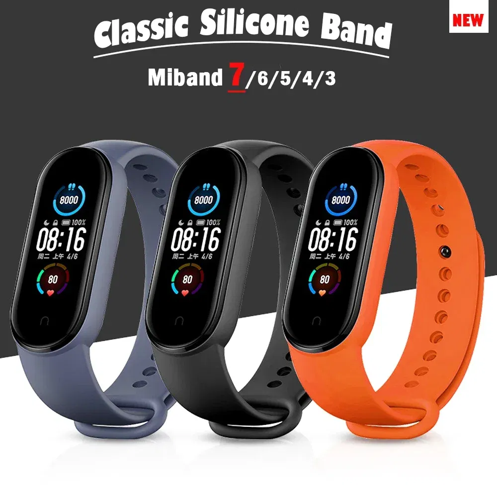 Band Color: Purple Green, Band Width: 18mm, Ships From: CHINA - Silicone Watch Strap For Xiaomi Mi Band 7 6 5 4 3 Wristband Bracelet Wrist Straps MiBand 3/4 band5 band6 Smartwatch Accessories